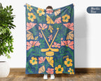 Floral Ice Hockey Blanket – Cozy Sports Fan Throw Gift