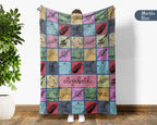 Personalized Name Space Galaxy Blanket, Retro Astronomy Throw Gift for Rocket Star Lovers, Custom Planet Astronaut Decor