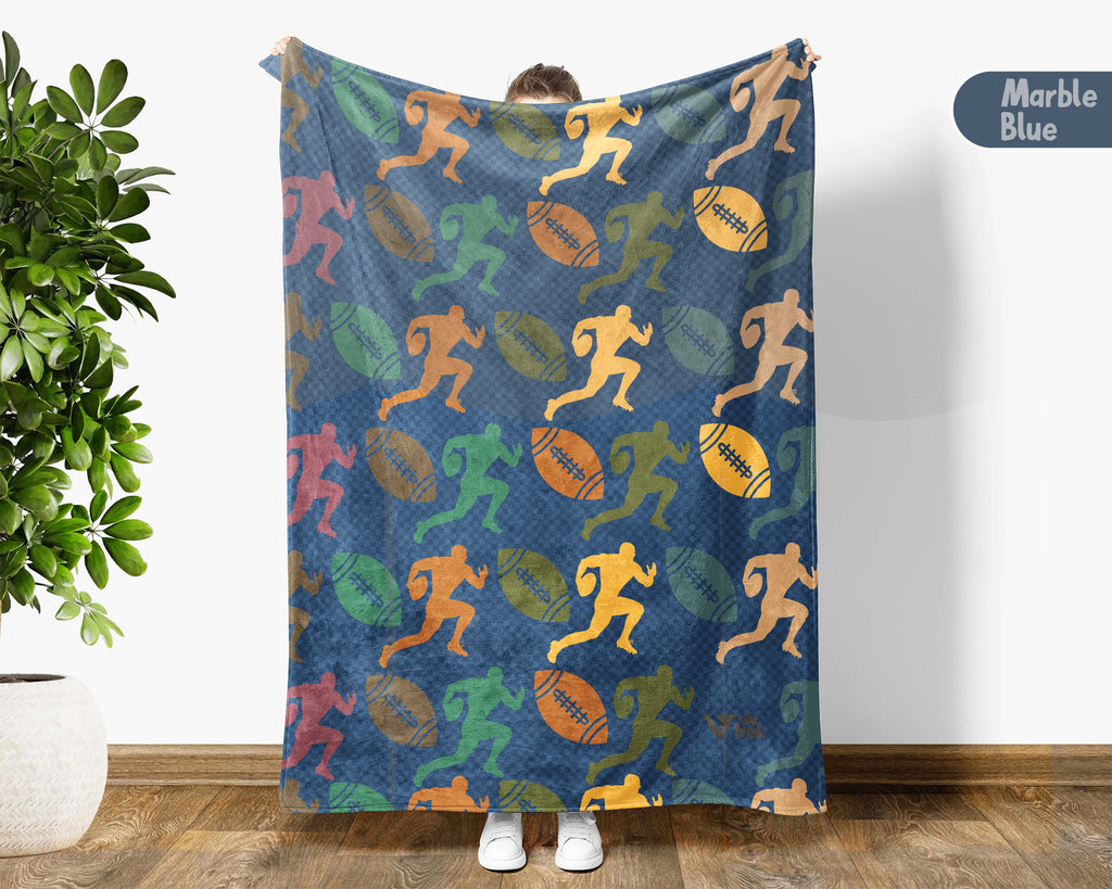 Vintage Rugby Player Blanket – Cozy Throw for Rugby Fans