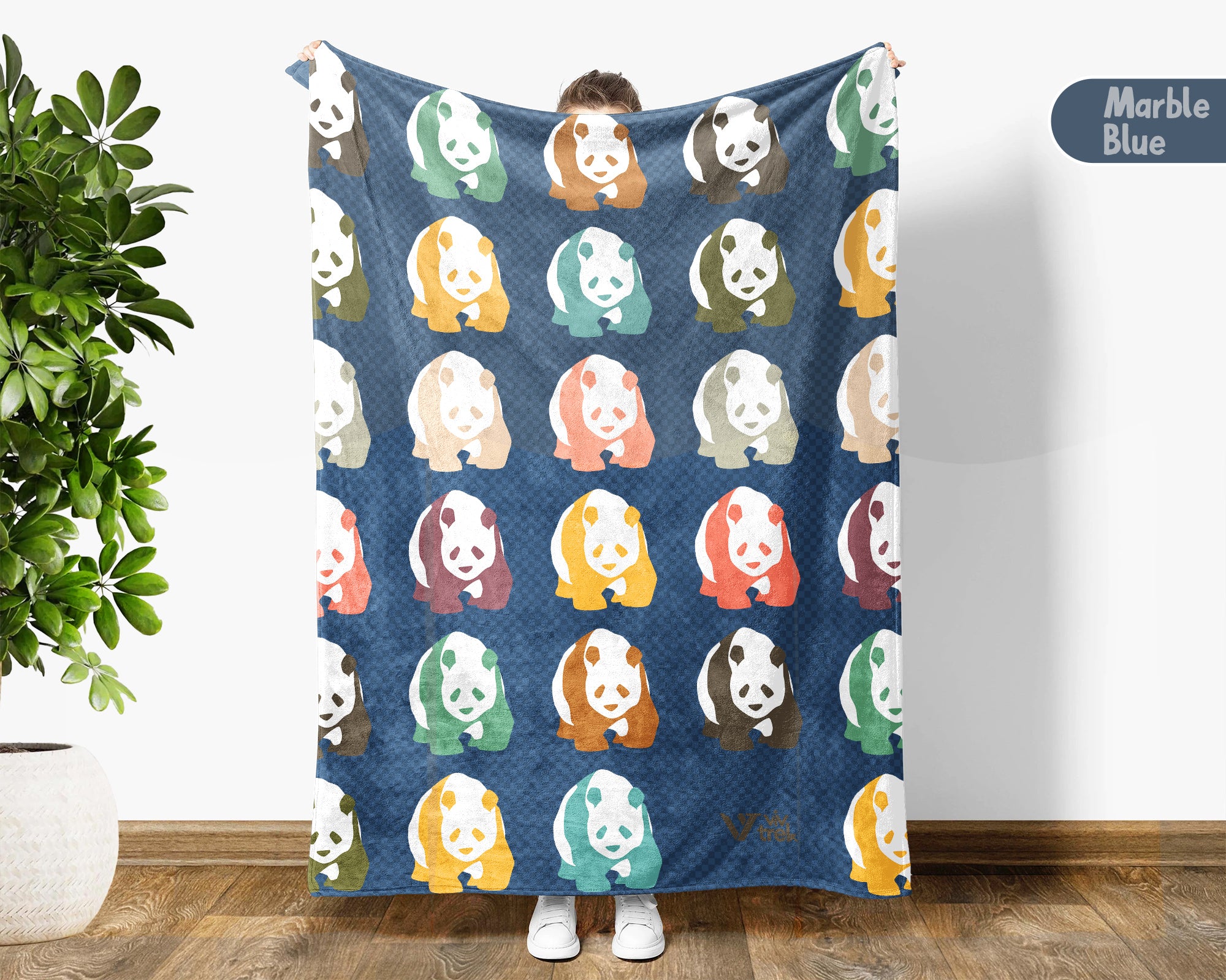 Retro Panda Blanket for Cute Animal Lovers, Cozy Wildlife Throw Gift with Panda Inspired Decorative Style