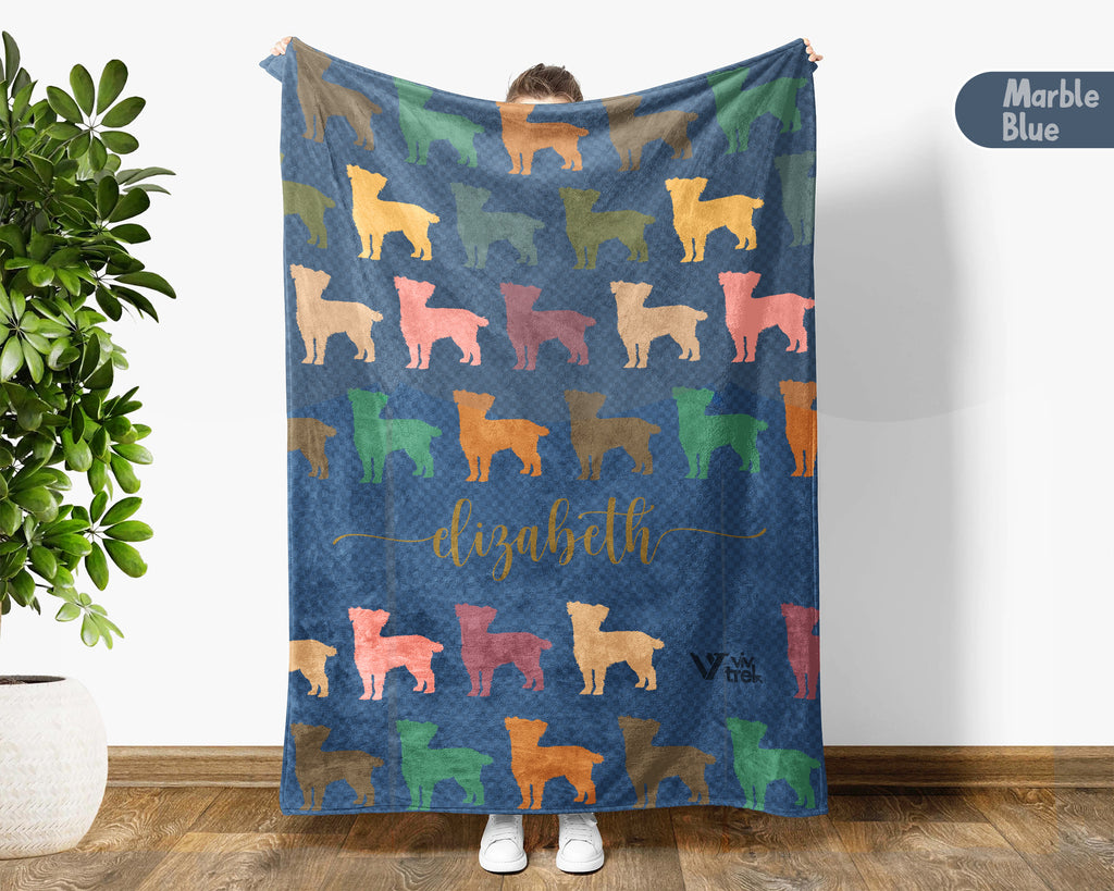 Custom Name Retro Maltese Blanket, Personalized Puppy Throw for Dog Lover Bedroom Decor and Cozy Pet Gift Ideas