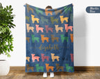 Custom Name Retro Maltese Blanket, Personalized Puppy Throw for Dog Lover Bedroom Decor and Cozy Pet Gift Ideas