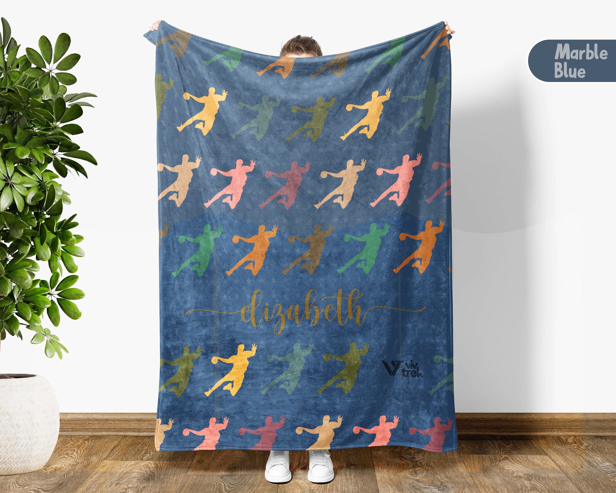 Custom Handball Blanket Personalized Name Sport Throw Cozy Athlete Gift Team Spirit Decor Unique Fan Home Accent