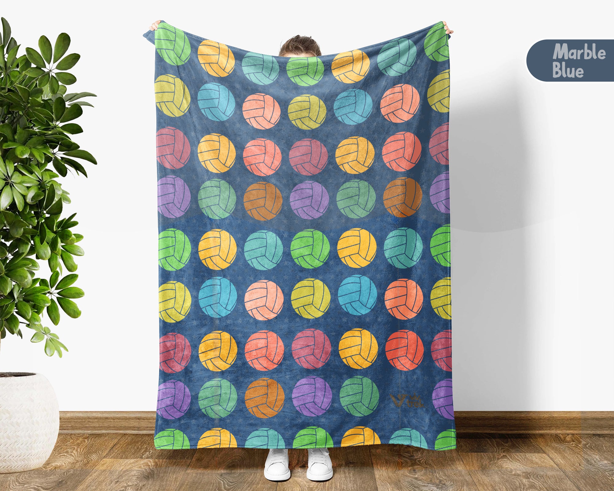 Retro Volleyball Blanket Gift for Sports Lovers, Cozy Athletic Throw, Fun Game Room Decor Accent for Bedroom and Living Spaces