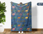 Custom Name Dino Blanket – Brachiosaurus Throw for Kids, Teens & Dinosaur Fans