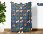 Retro Great Pyrenees Dog Throw Blanket, Fluffy White Mountain Breed Gift, Cozy Gentle Giant Home Decor Accent