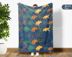 Personalized Dino Blanket Custom Name Prehistoric Animal Throw Retro Dinosaur Decor Cozy Gift Unique Home Accent Idea