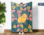 Guinea Pig Floral Blanket – Cozy Wildflower Pet Lover Throw