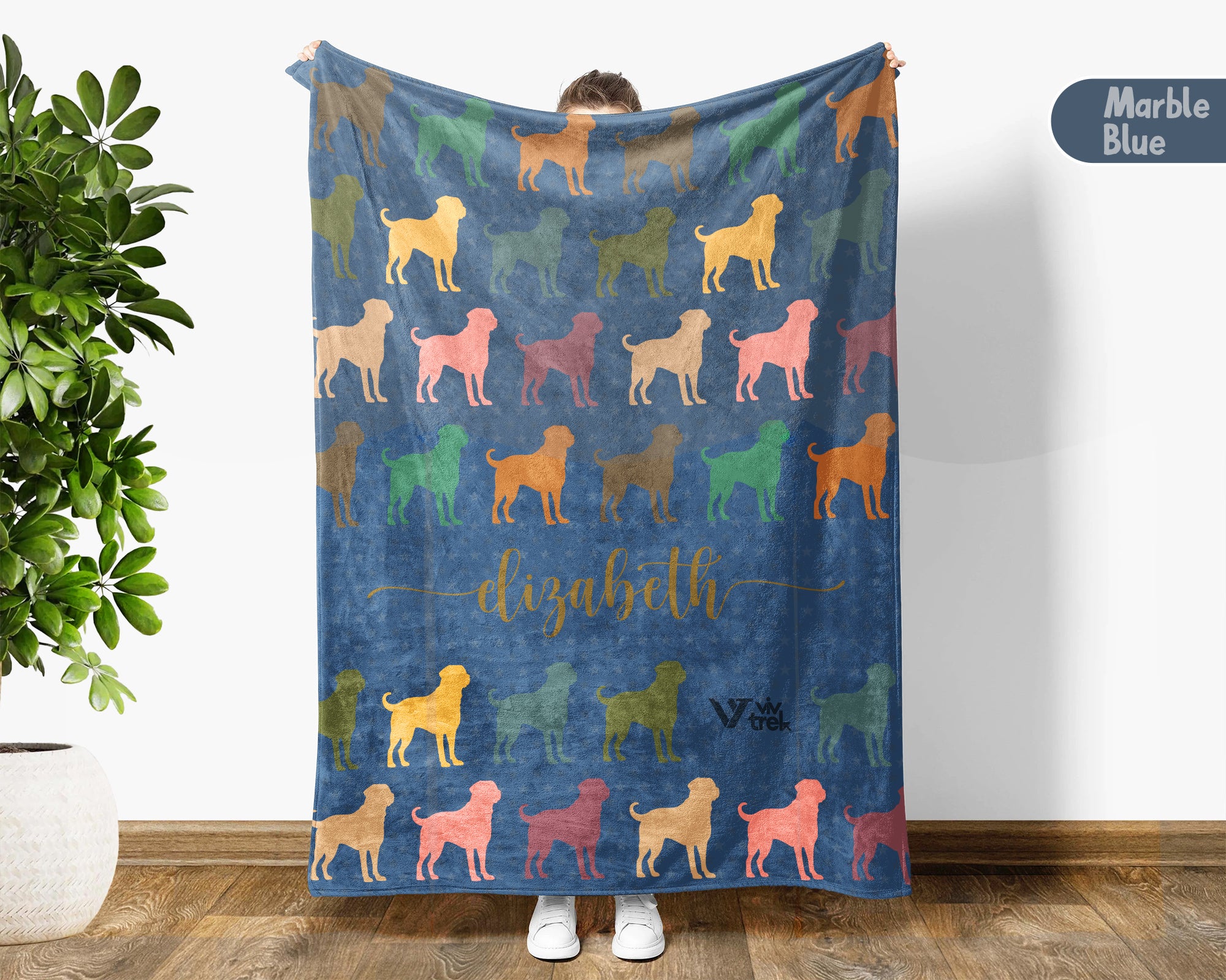 Custom Name Rottweiler Blanket, Cozy Vintage Puppy Throw for Dog Lovers