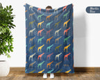 Retro Giraffe Blanket – Cozy Fleece Throw for Animal Lovers