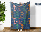 Retro Astronomy Blanket for Galaxy Lovers, Cozy Space Throw with Planet Rocket and Astronaut Theme Decor
