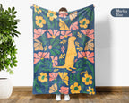 Floral Otter Blanket – Cute Wildflower Cozy Throw Gift