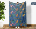 Personalized T-Rex Blanket Custom Name Dino Throw Retro Tyrannosaurus Decor Cozy Gift Unique Prehistoric Home Accent