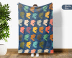 Retro Fishing Throw Cozy Angler Blanket Soft Outdoor Decor Unique Fisherman Gift for Cabin Adventure Lovers