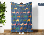 Vintage Polo Player Throw Blanket – Cozy Equestrian Gift for Horse Lovers