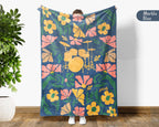 Floral Drummer Blanket – Cozy Musician Throw Gift