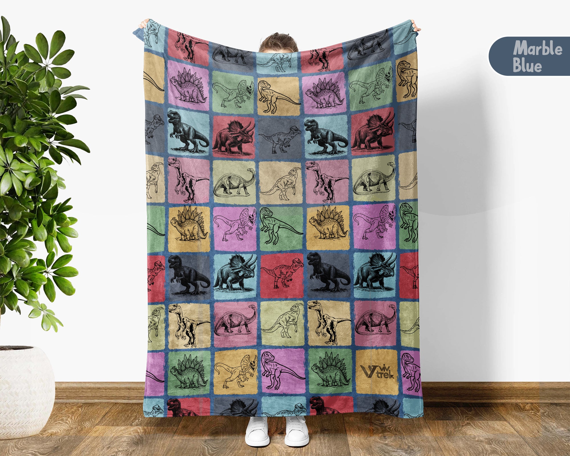 Vintage Dinosaur Blanket Cozy Retro Dino Lover Throw Prehistoric Wildlife Blanket Paleontology Gift Unique Home Decor Idea for Couch Bedroom