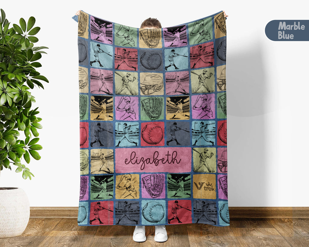 Custom Baseball Blanket – Personalized Throw for Baseball Fans & Lovers