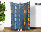 Retro Cat Lover Blanket Cute Kitty Throw Cozy Pet Gift Soft Cat Decor Unique Feline Home Accent for Animal Lovers