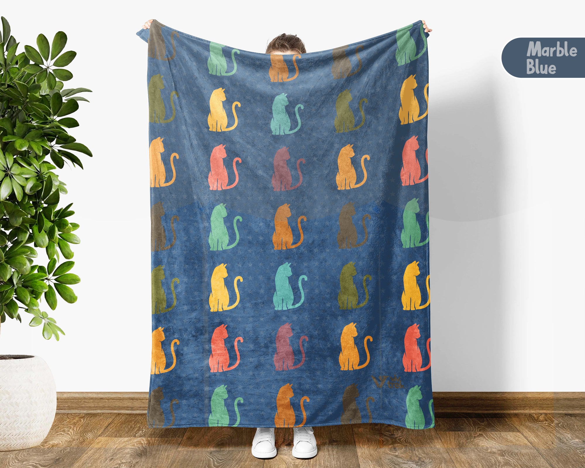 Retro Cat Lover Blanket Cute Kitty Throw Cozy Pet Gift Soft Cat Decor Unique Feline Home Accent for Animal Lovers