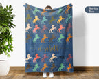 Custom Name Horse Throw Blanket – Personalized Gift for Horse Lovers