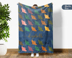 Custom Name Stingray Blanket, Cozy Retro Ocean Throw for Sea Life Lovers