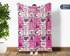 Breast Cancer Awareness Blanket for October, Cozy Pink Ribbon Throw for Patients, Battle Blanket For Caregivers & Family, Meaningful Support Gift