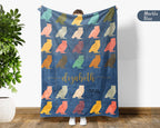 Personalized Name Owl Lover Blanket Custom Retro Bird Throw Cozy Forest Wildlife Fleece Gift Rustic Animal Home Decor Accent Piece