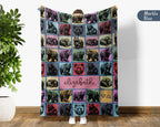 Custom Bear Lover Blanket Personalized Name Retro Wildlife Throw Cozy Rustic Animal Decor Unique Forest Inspired Gift Home Accent