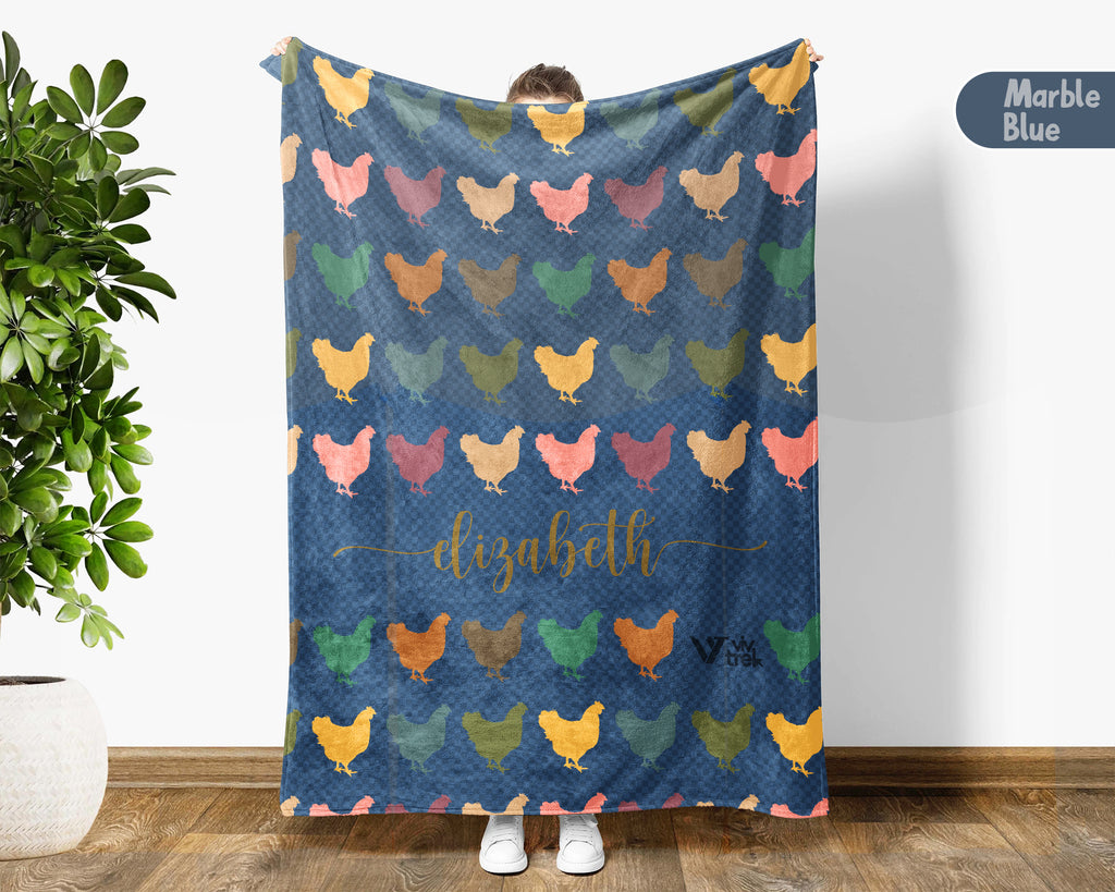 Personalized Chicken Throw – Cozy Custom Name Farm Blanket