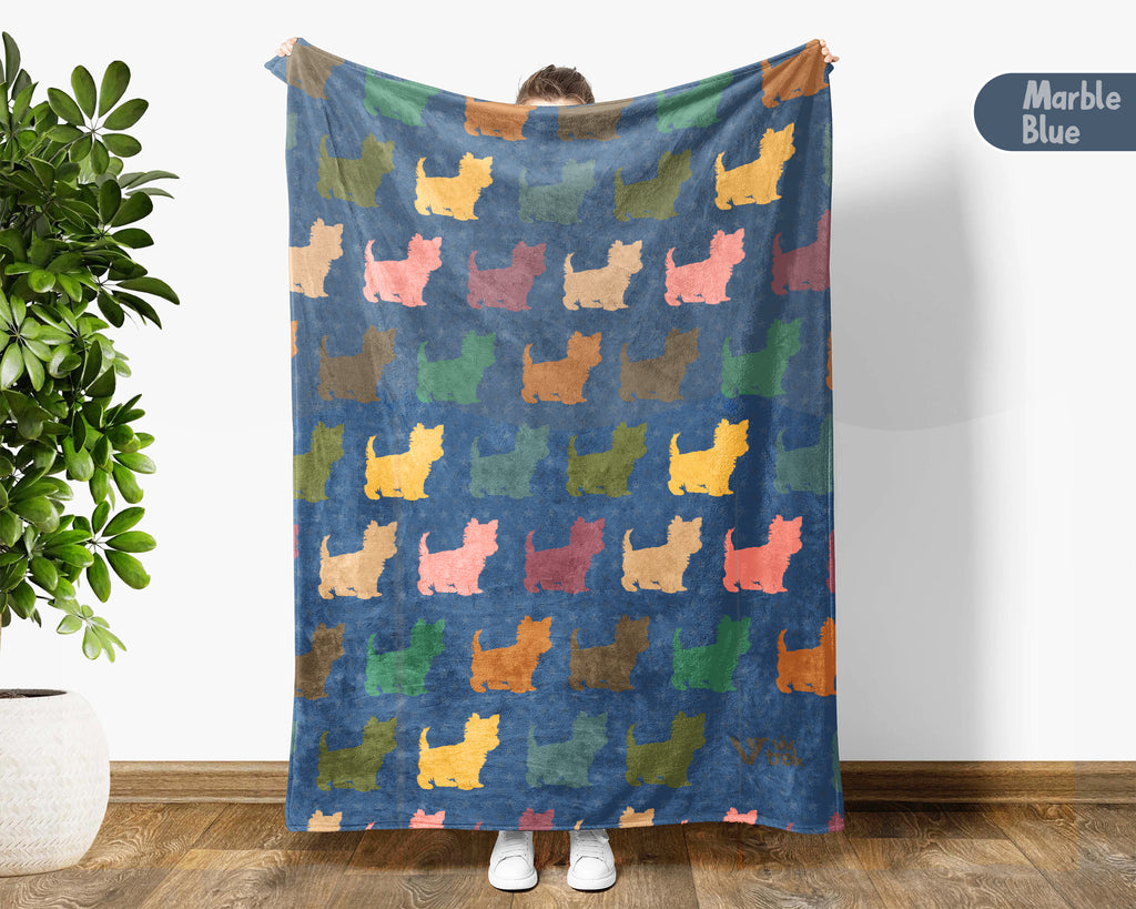 Retro Yorkshire Terrier Dog Blanket Gift, Cozy Yorkie Lover Throw, Cute Puppy Blanket, Unique Dog Owner Decor