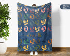 Custom Kiteboarding Blanket Personalized Name Ocean Sport Throw Cozy Surf Inspired Gift Unique Beach Style Home Decor