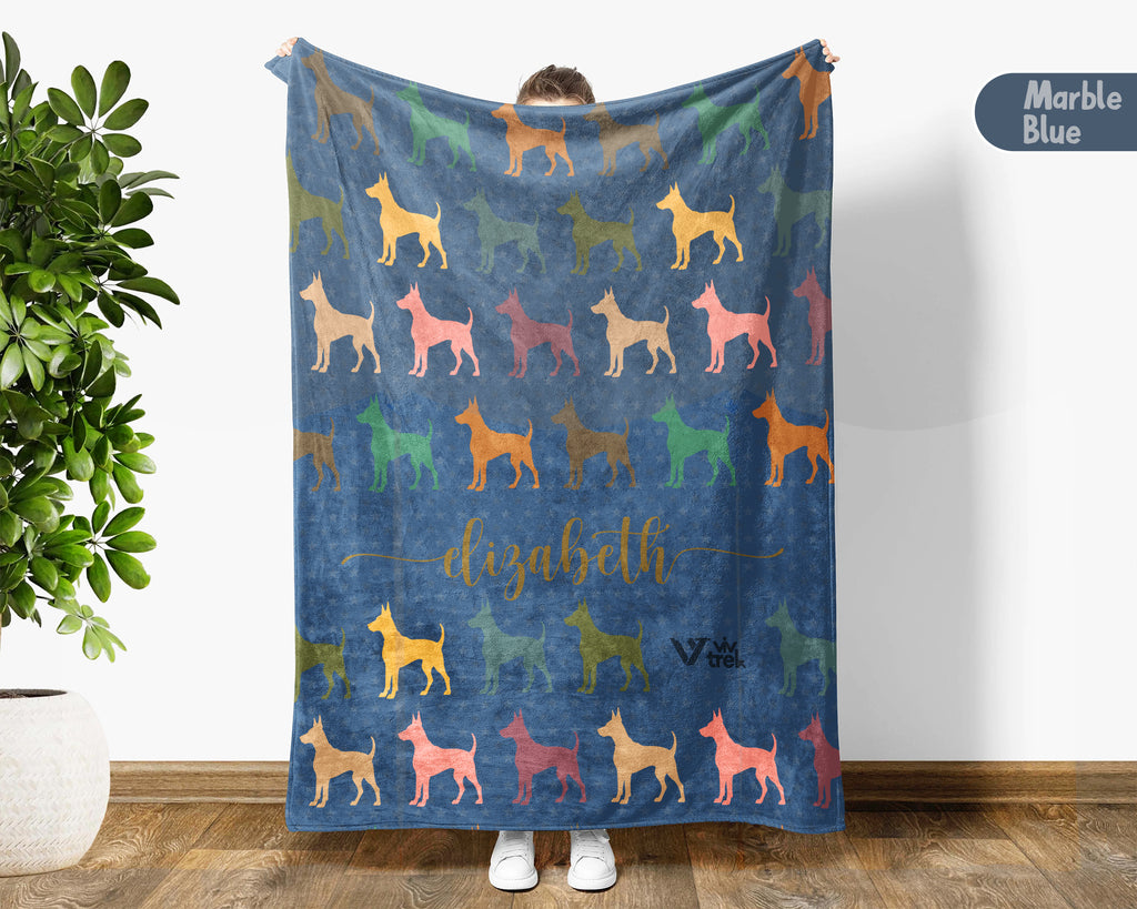 Custom Dobermann Dog Blanket – Personalized Name Throw for Pet Lovers & Fans