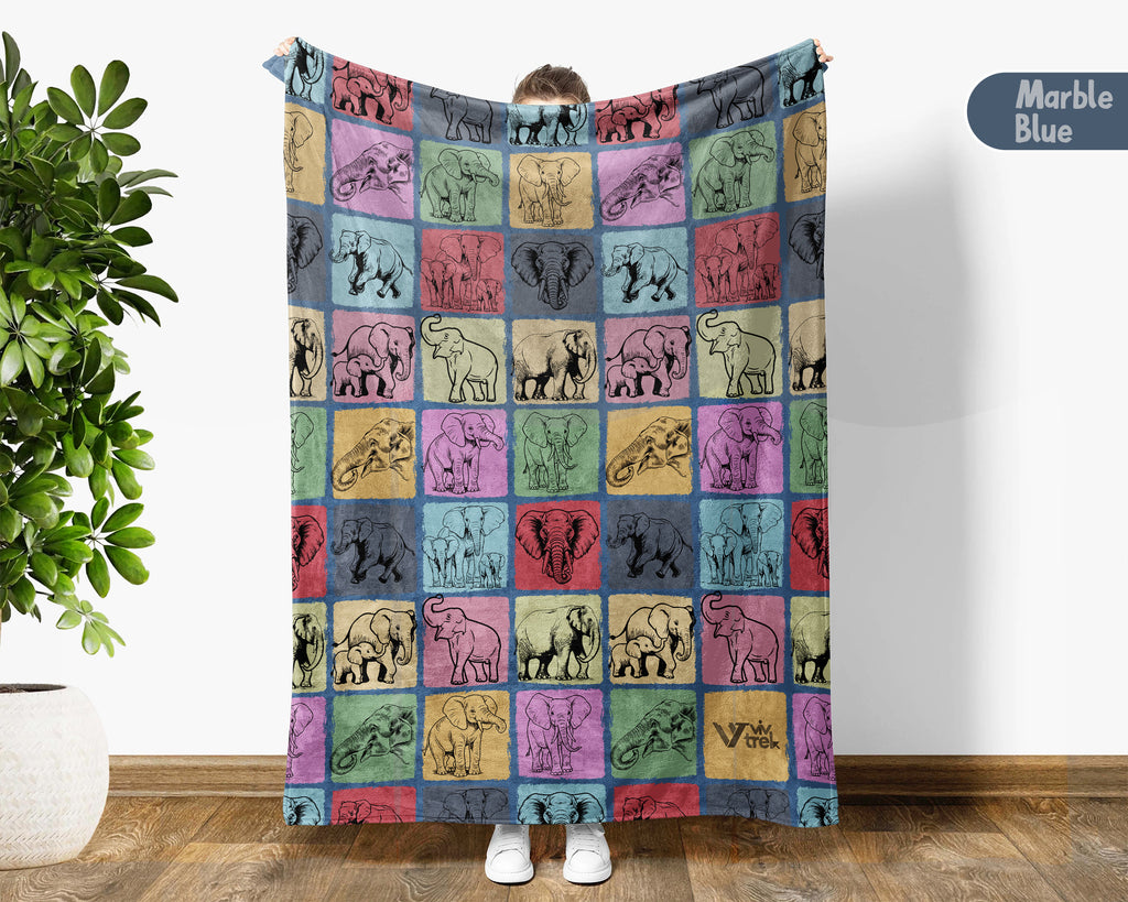 Vintage Elephant Blanket – Cozy Wildlife Lover Throw Gift