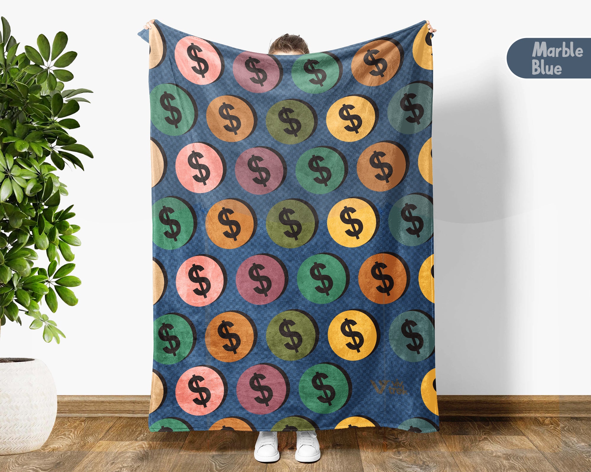 Retro Coin Collector Blanket, Vintage Numismatics Throw for Currency Hobby Fans and Cozy Collector Decor