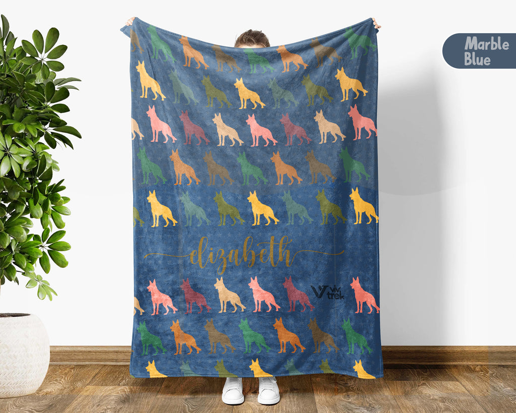 Personalized Dog Throw – Custom Name Cozy German Shepherd Name Blanket