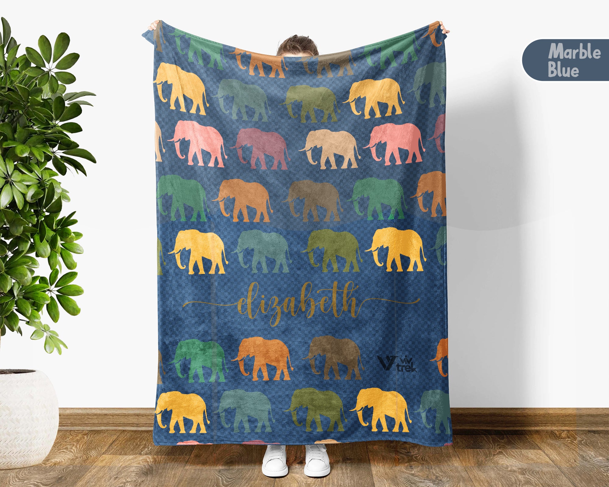 Custom Nane Elephant Blanket – Personalized Cozy Throw for Wildlife Fans
