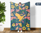Floral Birdwatcher Blanket – Cozy Nature Lover Throw Gift