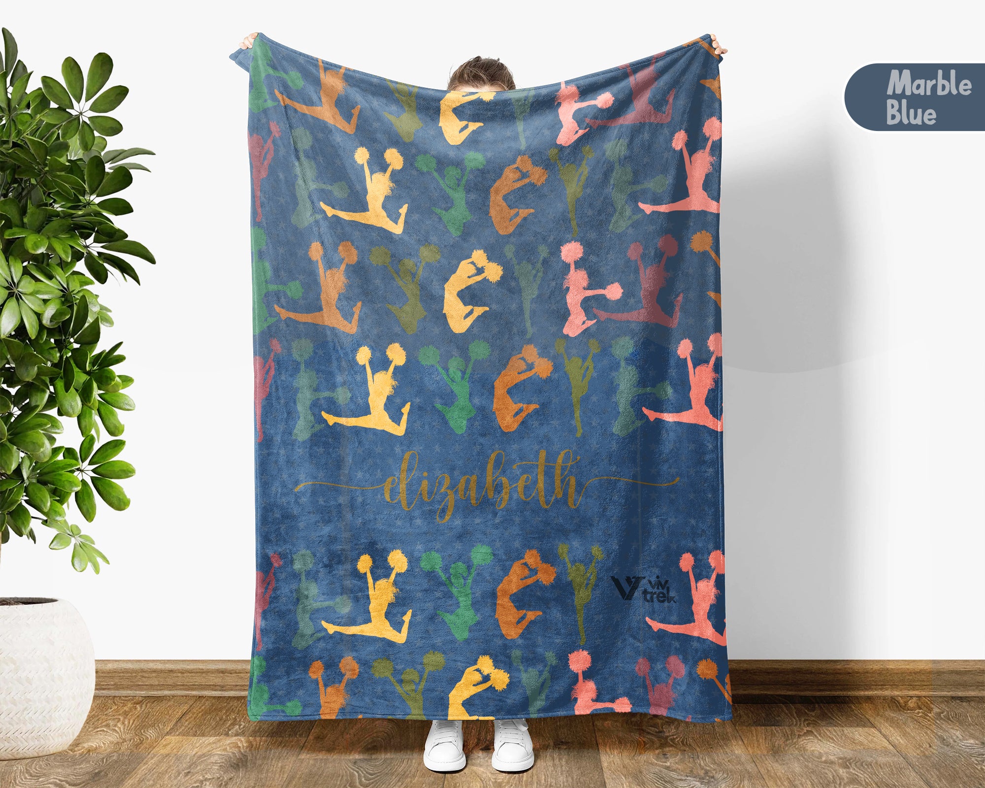 Personalized Cheer Blanket Custom Name Sport Throw Cozy Cheerleader Gift Team Spirit Decor Unique Athletic Home Accent