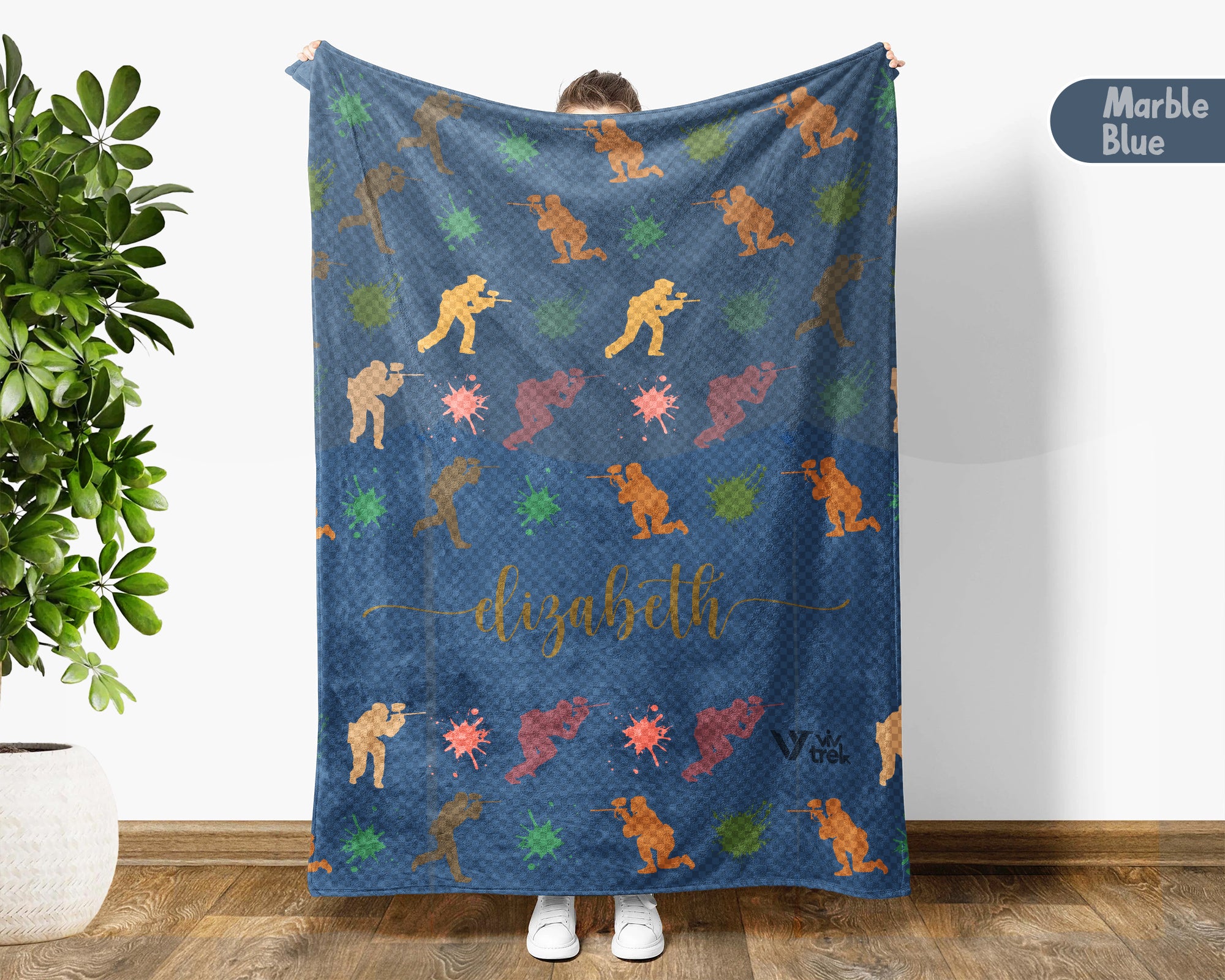 Custom Name Paintball Throw Blanket – Personalized Gift for Paintball Players