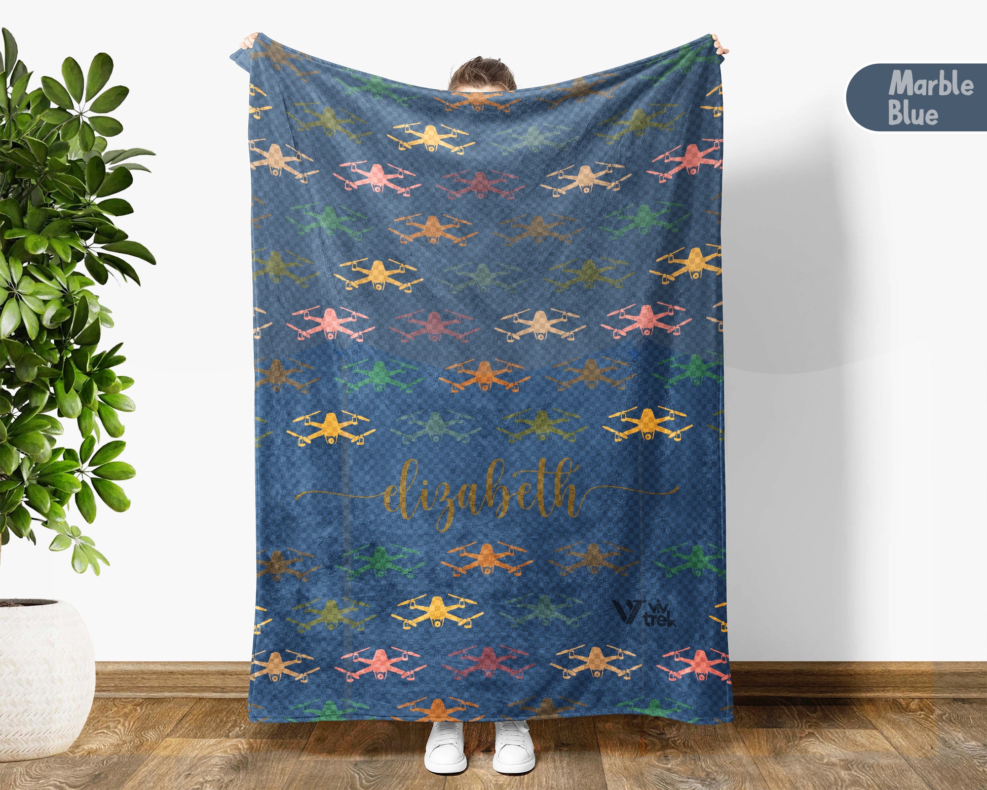 Personalized Drone Throw – Cozy Custom Name Racing Blanket