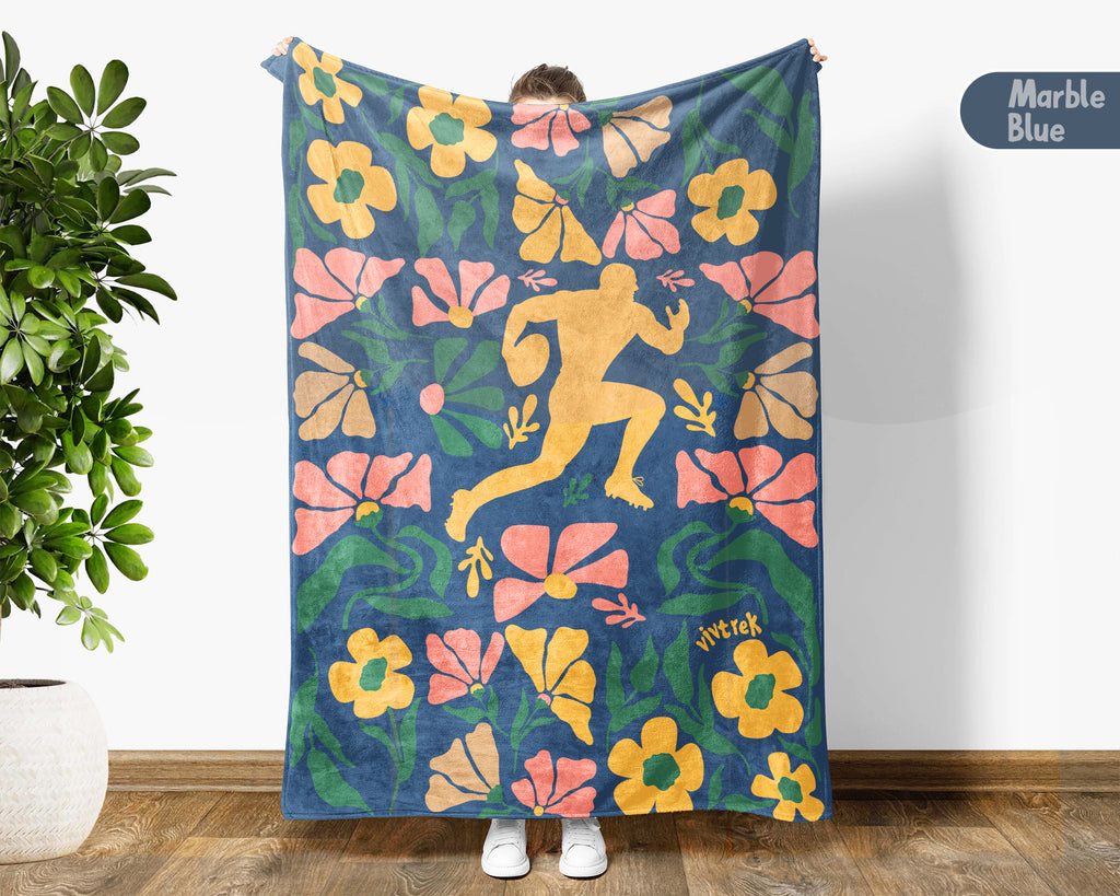 Floral Rugby Player Blanket – Cozy Sports Lover Throw
