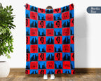 Chicago City Map Blanket Throw, Cozy Windy City Decor, Retro Skyline Design, Illinois Pride Gift, Urban Sofa Throw Blanket