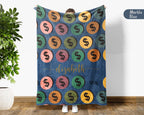 Personalized Name Numismatics Blanket, Custom Retro Coin Collection Throw for Bullion Enthusiasts, Cozy Hobby Room Decor
