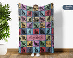 Custom Kangaroo Blanket Personalized Name Retro Wildlife Throw Cozy Aussie Animal Decor Unique Gift Nature Inspired Home Accent