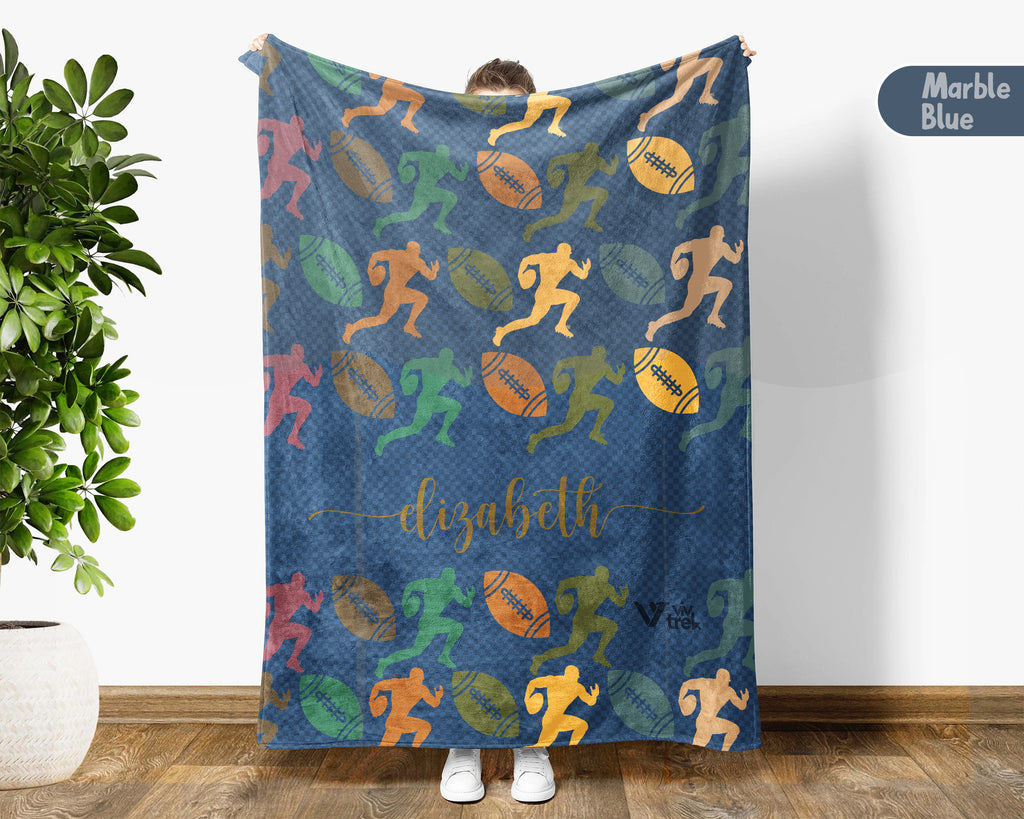 Personalized Rugby Blanket – Custom Name Cozy Throw for Rugby Players