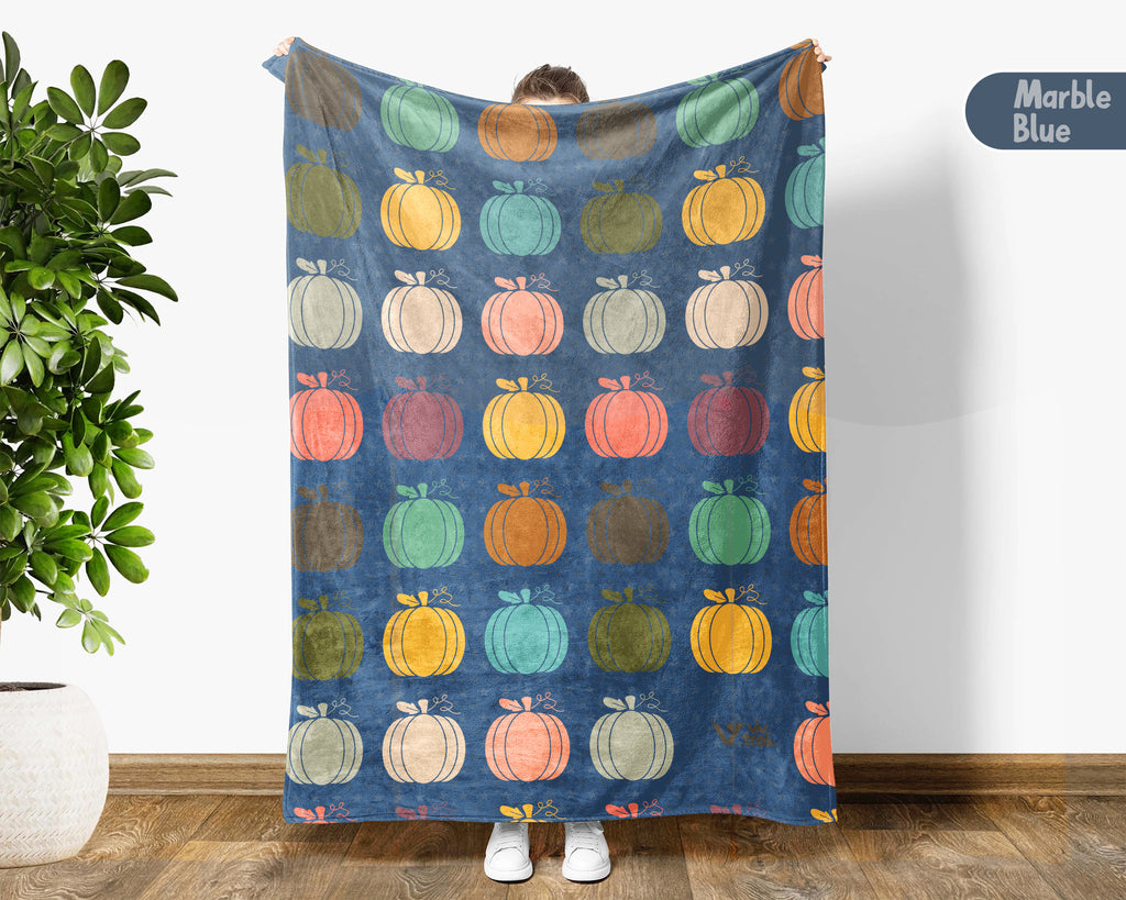 Retro Pumpkin Lover Blanket for Rustic Autumn Decor, Cozy Harvest Throw Gift with Farmhouse Seasonal Style