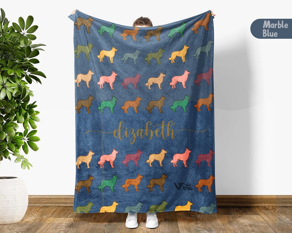 Personalized Border Collie Blanket | Custom Dog Name Throw | Black White Sheepdog Gift for Dog Lovers Home Decor