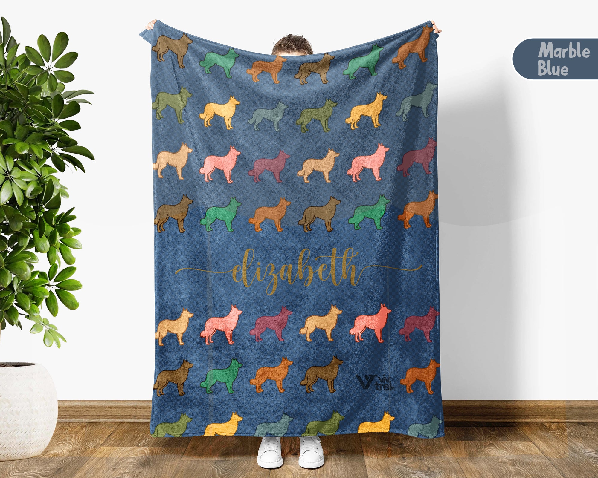 Personalized Border Collie Blanket | Custom Dog Name Throw | Black White Sheepdog Gift for Dog Lovers Home Decor