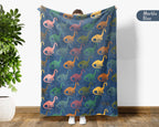 Retro Dinosaur Blanket – Brachiosaurus Cozy Throw Gift
